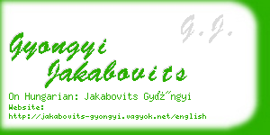 gyongyi jakabovits business card